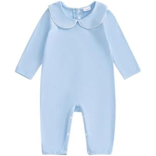 Merqwadd Baby Coming Home Outfit Boy Girl Cotton Long Sleeve Romper Jumpsuit Plain One-Piece Clothes