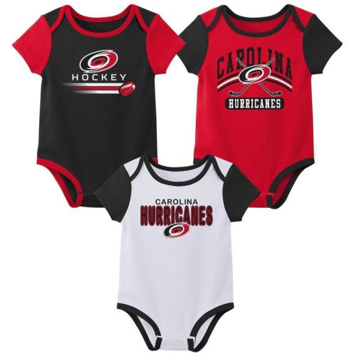 Nhl Carolina Hurricanes Boys' 3pk Bodysuit - 6-9m