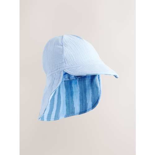Blue Stripe 100% Cotton Baby Legionnaire Hat (0mths-2yrs)