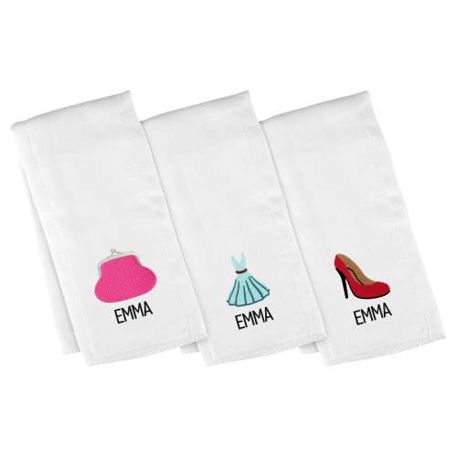 Personalized Emoji Burp Cloth - 3 Pack Shopaholic