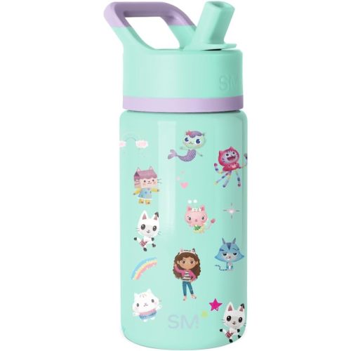 Simple Modern Kids Summit Water Bottle with Straw Lid | Gabby's Dollhouse 14oz Stainless Steel Cup Insulated Tumbler for Toddlers, School | Gabby's Friends