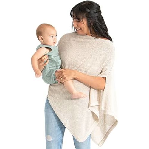 We are Amma | The Cocoon™ - Newborn Essentials Must Haves: Nursing Cover for Breast Feeding Essentials | Nursing Sweater Used as Breastfeeding Cover (Natural, One Size)