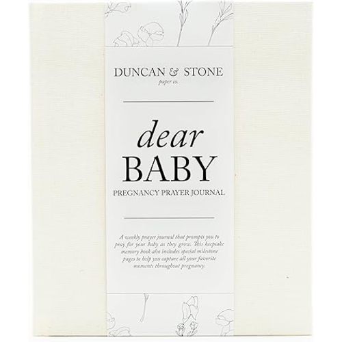 Pregnancy Prayer Journal - Christian Pregnancy Journal For Milestones - Linen-Bound Baby Book Keepsake - Gifts For Expecting Moms (Ivory, 110 Pages)