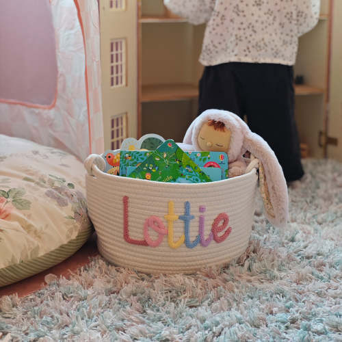 Baby Knits™ Multicolor Personalized Knitted Basket