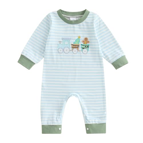 Mieeyali Newborn Baby Boy Christmas Outfits Santa Claus Striped Jumpsuit Romper Xmas Clothes