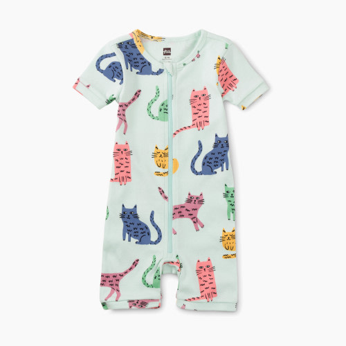 Tea Collection Rockabye Baby Pajamas - Colorful Cats, 3-6 M