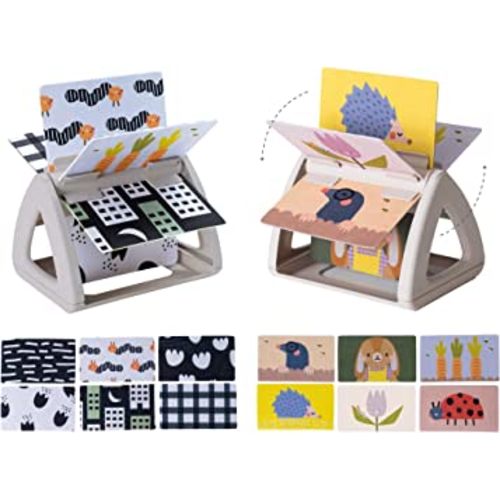 Taf Toys Infant Tummy-time High Contrast rattling Activity Book with Art Cards for Baby, Baby Product for Newborn Educational Toys for 3 Essentials Developmental Learning Stages