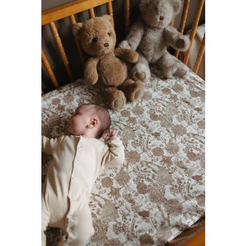 Fitted Crib Sheet toile storybook beige cream Neutral bassinet Sheets Mini Sheet ducks bunnies flower Changing Pad Cover Beige minimal