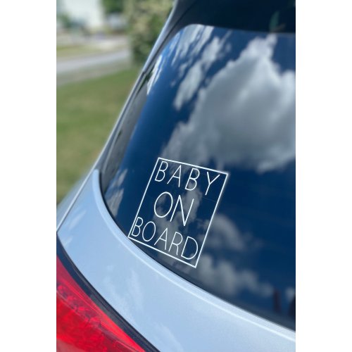 Baby On Board Car Decal | Minimal Baby On Board Sticker | Baby Shower Gift | Minimalistic Baby Gift | Modern Baby In Car Decal Sticker