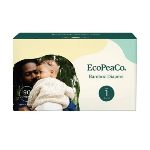 EcoPeaCo. Bamboo Diapers for Sensitive Skin - Select Size, Size: Size 1