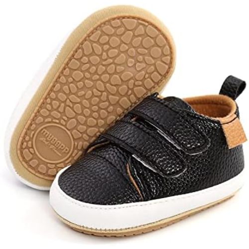 Baby Boys Girls Shoes Non-Slip Rubber Sole High-Top PU Leather Sneakers Infant First Walking Shoes Toddler Crib Shoes Newborn Loafers Flats.