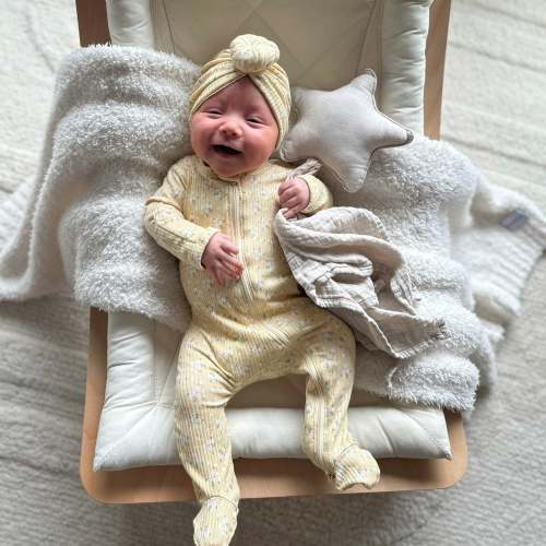 Zipper Footie Onesie in Daffodil