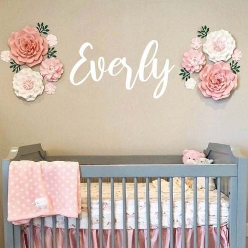 Wood Nursery Name Sign, Above Crib Name, Script Wedding Name, Baby Name Sign