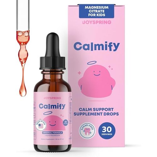 JoySpring Magnesium Citrate Liquid for Kids – Sugar & Gluten-Free Magnesium Supplement with Chamomile & Passion Flower – Calm Support for Kids & Adults – 30 Servings