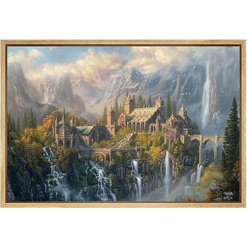 Medieval Castle Wall Art Castle Landscape Poster Landscape Scenery Print Old Castles Prints Vintage Castle Picture Aesthetic Medieval Prints Nature Scenery Painting for Bedroom 16x24in Unframed