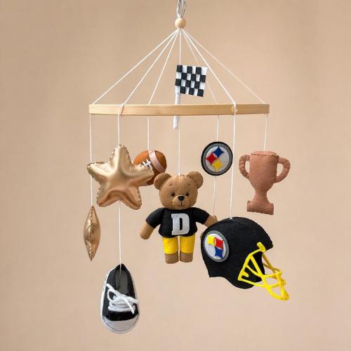America Football Baby Mobile, Pittsburgh Inspired, Sports Crib Mobile, Sports Nursery, Fan Football Nursery, Gift For Fan (Customizable)