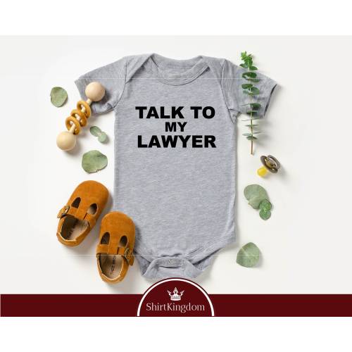 Talk To My Lawyer Bodysuit, Funny Attorney Baby Bodysuit, Cute Baby Clothing, Baby Shower Gift, Future Lawyer, Raglan Bodysuit, Baby Shower