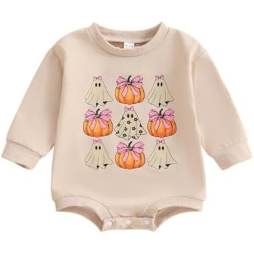 My First Halloween Baby Girl Outfit Long Sleeve Crewneck Buble Sweatshirt Romper Halloween Baby Clothes