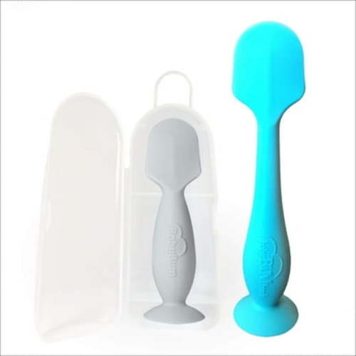 Baby Bum Brush, Original Diaper Rash Cream Applicator, Soft Flexible Silicone Brush, [blue + Gray] Blue & Amp; Gray