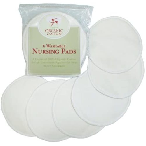 TL Care Nursing Pads Made with Organic Cotton, Natural Color, 6 Count