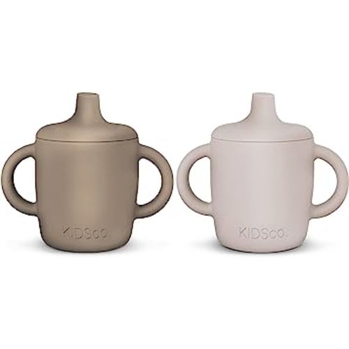 Amazon.com: KIDSco. Silicone Sippy Cup and Training Cup for Baby 6 months+ Soft Spout and Handles Unbreakable Easy Grip for Babies 6-12 months and Toddlers 1-3 years 5oz/150ml (Canary and Midnight Blue) : Baby