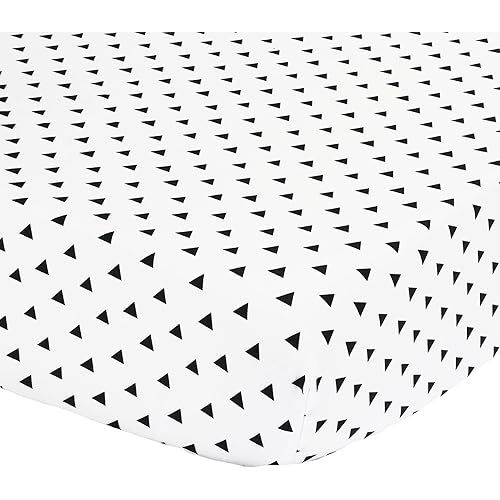 Black Triangle Print Fitted Crib Sheet