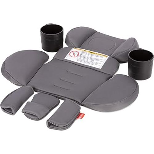Diono Radian 3R Comfort Travel Kit, Infant Car Seat Accessory, Compatible with Radian 3R, 7-Piece Kit (2 Harness Pads, 1 Buckle Pad, Head Cushion, Seat Cushion, 2 Cupholders), Gray Storm