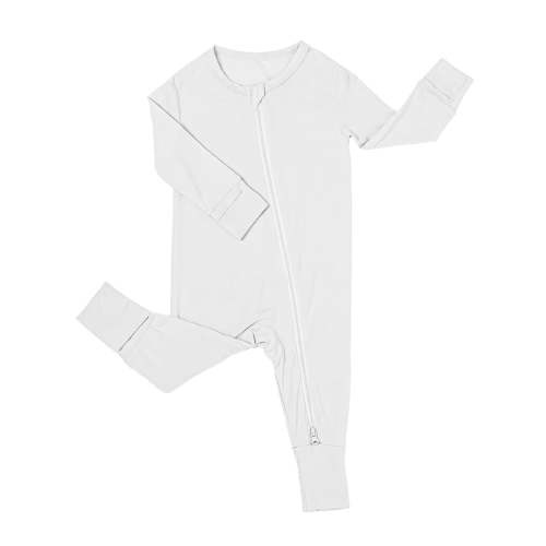SXIMEE Unisex Baby Bamboo Viscose Pajamas with Mitten Cuffs Boys Girls 2 Way Zip Long Sleeve Sleepers