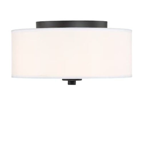 Hukoro 2-Light 11.81-in Matte White Flush Mount Light FL70852-FM-BK at Lowes.com