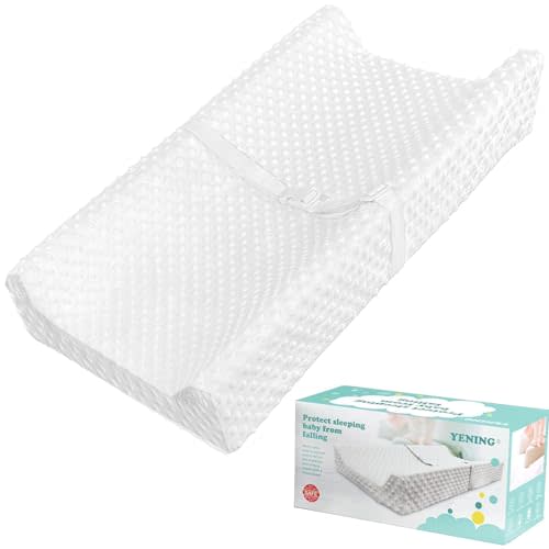 YENING Small Changing Pad Mini 23 x 13 with Washable Cover Waterproof Baby Diaper Changing Pad for Dresser Table Pad White