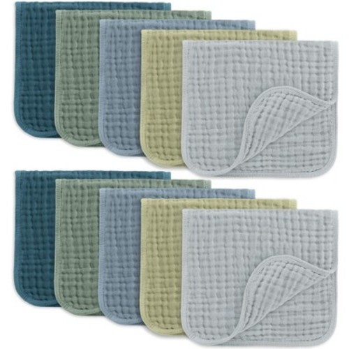 Muslin Burp Cloths Large 100% Cotton by Comfy Cubs