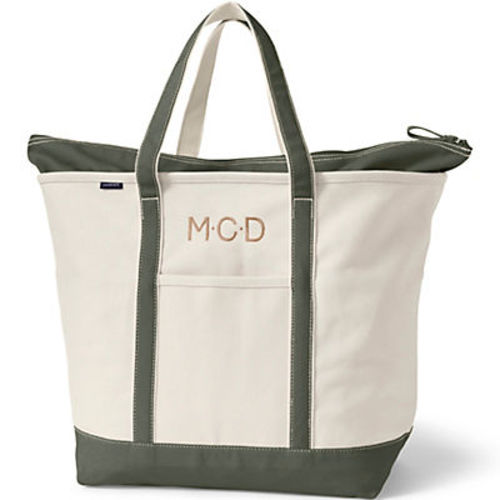 Medium Natural 5 Pocket Open Top Canvas Tote Bag | Lands' End