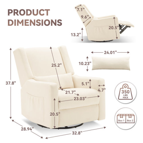 Tucker Swivel Reclining Glider