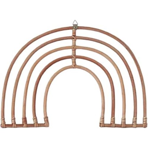 Rattan Rainbow Nursery Decor, Boho Rainbow Wall Hanging Rattan Wall Decor for Baby Girls Boys Bedroom