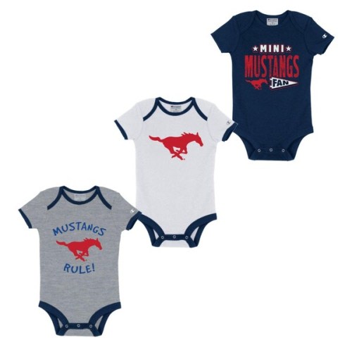 Youth Champion navy Southern Methodist University Infant Bodysuit 3PK