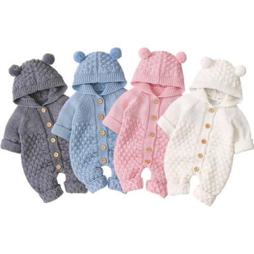 BEAR Knitted Romper - Hazel & Bo