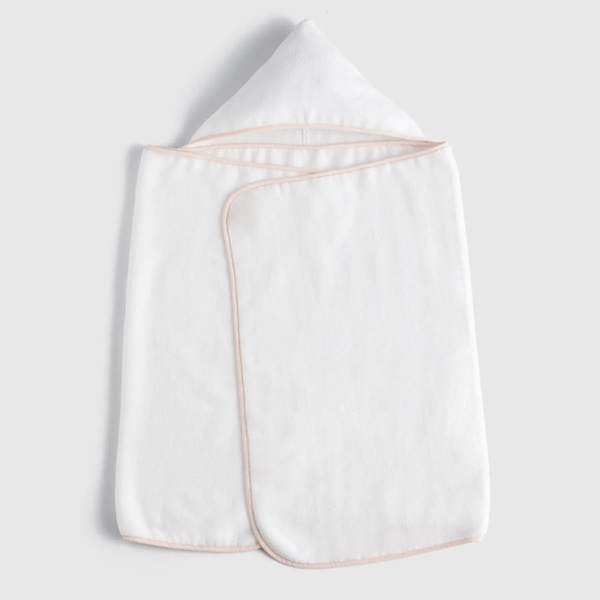 Organic Turkish Cotton Baby Hooded Towel Set 4-Pack in Soft Pink