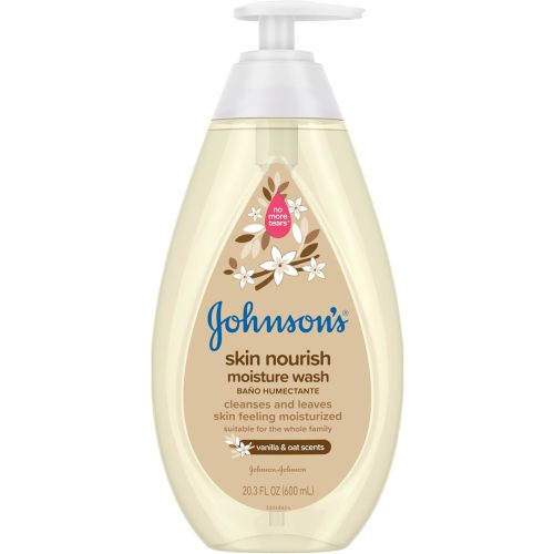 Johnson's Skin Nourishing Moisture Baby Body Wash With Vanilla & Oat Scents, Hypoallergenic & Tear Free Baby Bath Wash, Paraben-, Dye-, Sulfate & Phthalate-Free, 20.3 fl. oz