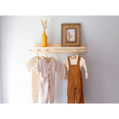 Nursery Shelf Clothes Hanger, BohoNursery Décor, Baby Shower Gift, Elegant Baby Girl Nursery