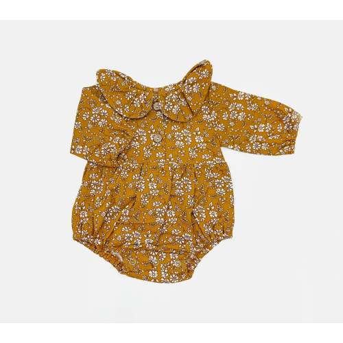 Mustard Floral Romper Set – Olive and Cradle