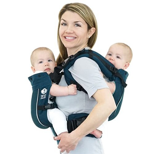 TwinGo Carrier - Air Model - Modern Teal - Great for All Seasons - Breathable Mesh - Fully Adjustable Tandem or 2 Single Baby Carrier for Men, Woman XS-XXL - Twins and Babies 10-45 lbs