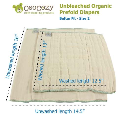 Osocozy Organic Prefolds - Premium Better Fit - 6 packs – ClothDiaper.Com