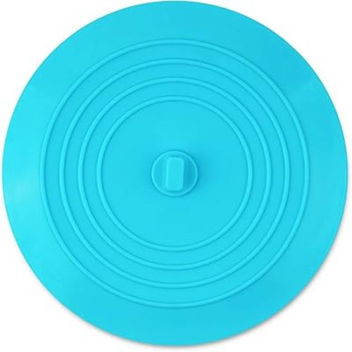 Cuttte Silicone Bathtub Drain Stopper, 6 Inches Large Bath Tub Stoppers, Flat Suction Drain Cover, Bathtub Plug for Kitchen, Bathroom and Laundry (Teal)