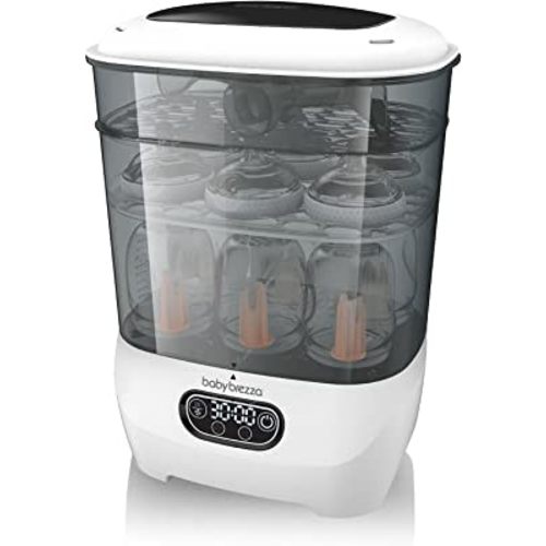 Baby Brezza Bottle Sterilizer and Dryer Advanced – HEPA Filter And Steam Sterilization – Dries 33 Percent Faster Then Original - Universal Fit up to 8 Baby Bottles And 2 Sets of Pump Parts (Any Brand)