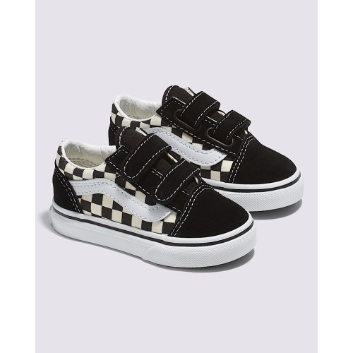 Toddler Old Skool V Checkerboard Shoe in Black / White | Vans