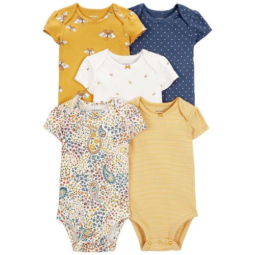 Baby Girl Carter's 5-Pack Short Sleeve Paisley & Butterfly Bodysuits