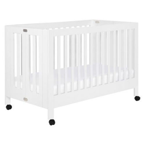 Babyletto Maki Full-size Folding Crib With Toddler Rail - White