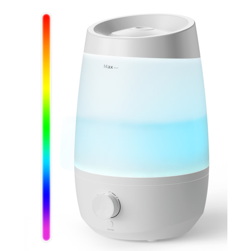 KLOUDIC Humidifier for Home Bedroom, Cool Mist Top Fill 3L Essential Oil Diffuser Humidifiers for Baby Nursery and Plants