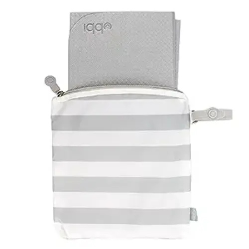 Ubbi On-the-Go Changing Mat with Carrying Bag, Soft and Comfortable Diaper Bag Accessory Must Have for Newborns, Easy to Clean, Portable Changing Pad, Gray - Gray Changing Mat & Bag