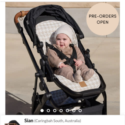 Houndstooth Universal Linen Pram Liner